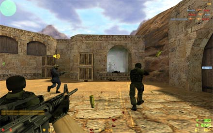 Counter-Strike 1.6 gameplay screenshot number three (Counter-Terrorists attacking terrorist and tries to save a plant). Counter-Strike 1.6 download - You can download this game from a direct link or uTorrent, if you want download it from a direct link just click on CS 1.6 DOWNLOAD or COUNTER-STRIKE 1.6 DOWNLOAD button/link.