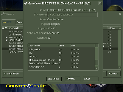 gametracker counter strike 1.6